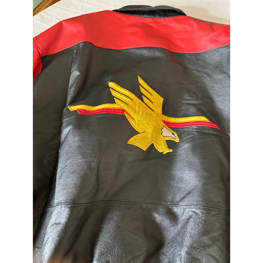Vintage NASCAR Winston Cup Series Excelled Leather Jacket XL Eagle Racing 90s - Picture 2 of 11